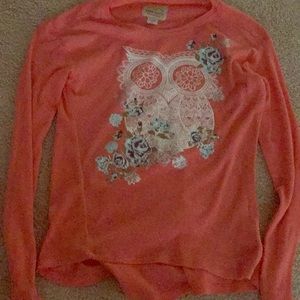 Girls Long Sleeve Tee W/ Owl